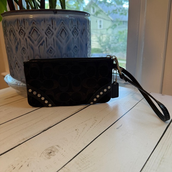 Coach Black Wristlet with Silver Accents - Picture 7 of 7